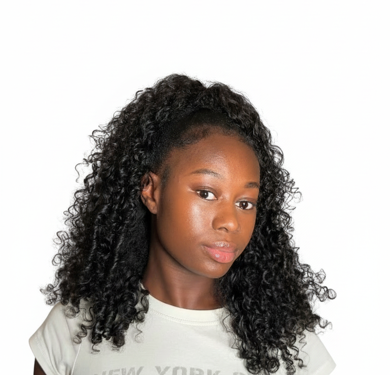 Burmese curly half wig